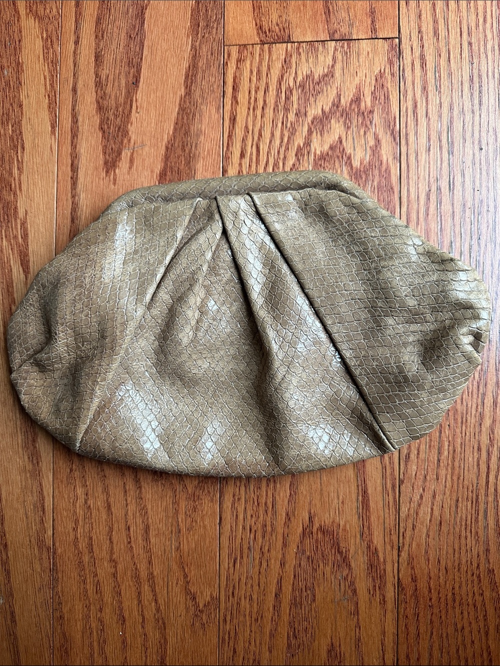 Club Monaco Tan Snakeskin Leather Clutch